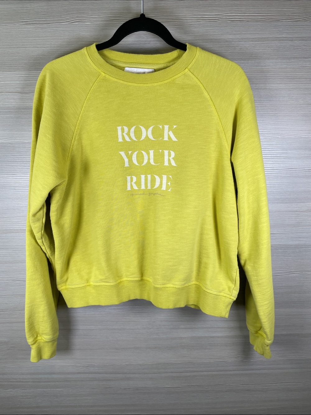 Spiritual Gangster Chartreuse 'Rock Your Ride' Crewneck Oversized Sweatshirt